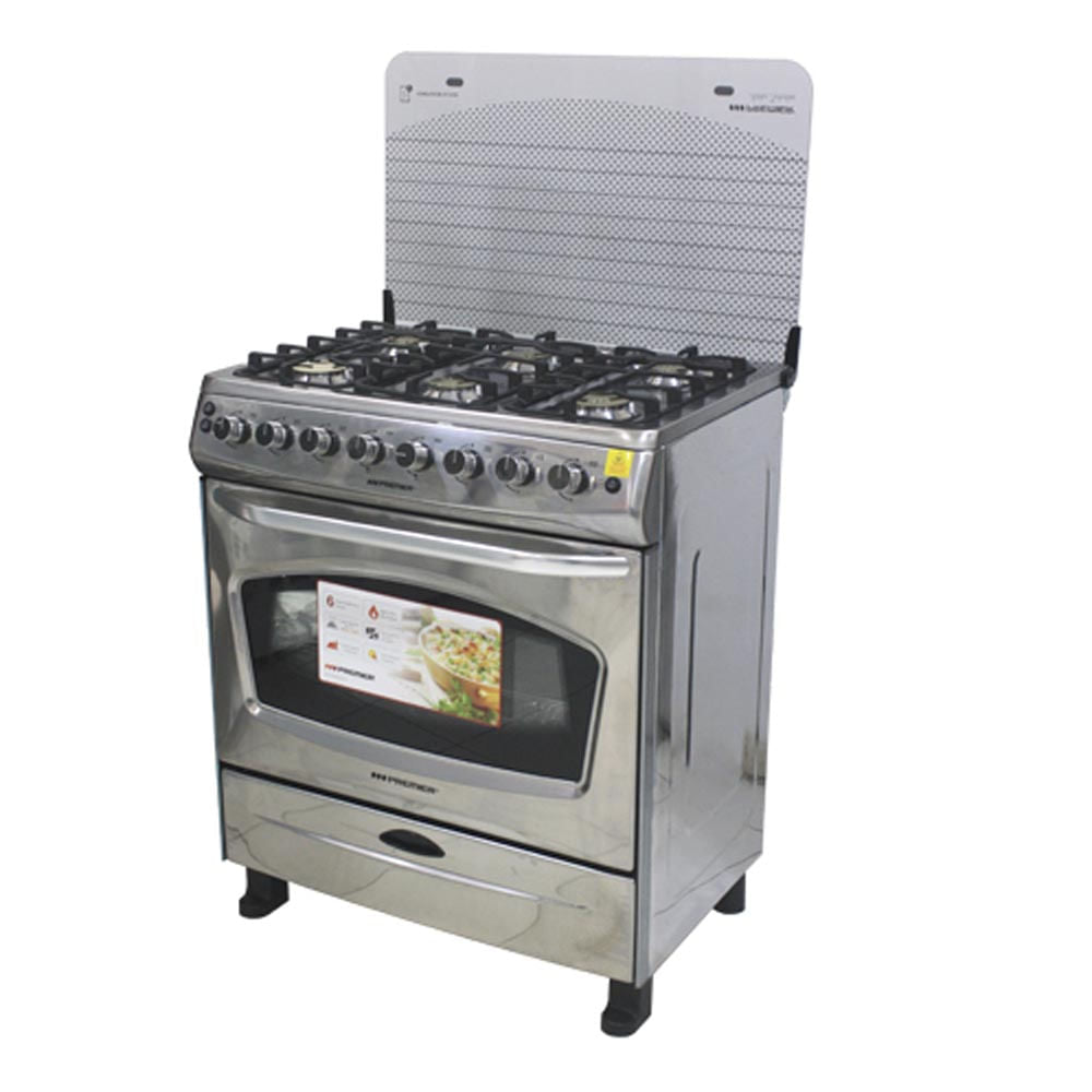 Estufa a Gas Premier 6 Quemadores Acero Inoxidable de 30"