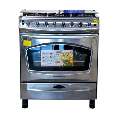 Estufa a Gas Premier / de 30" / 6 Quemadores / Acero Inoxidable