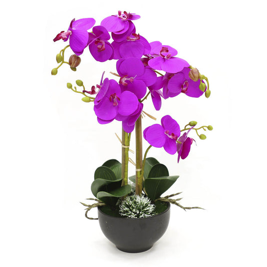 Flores Artificiales Orquídeas Home Elegance en Pote de Cerámica - Surtido