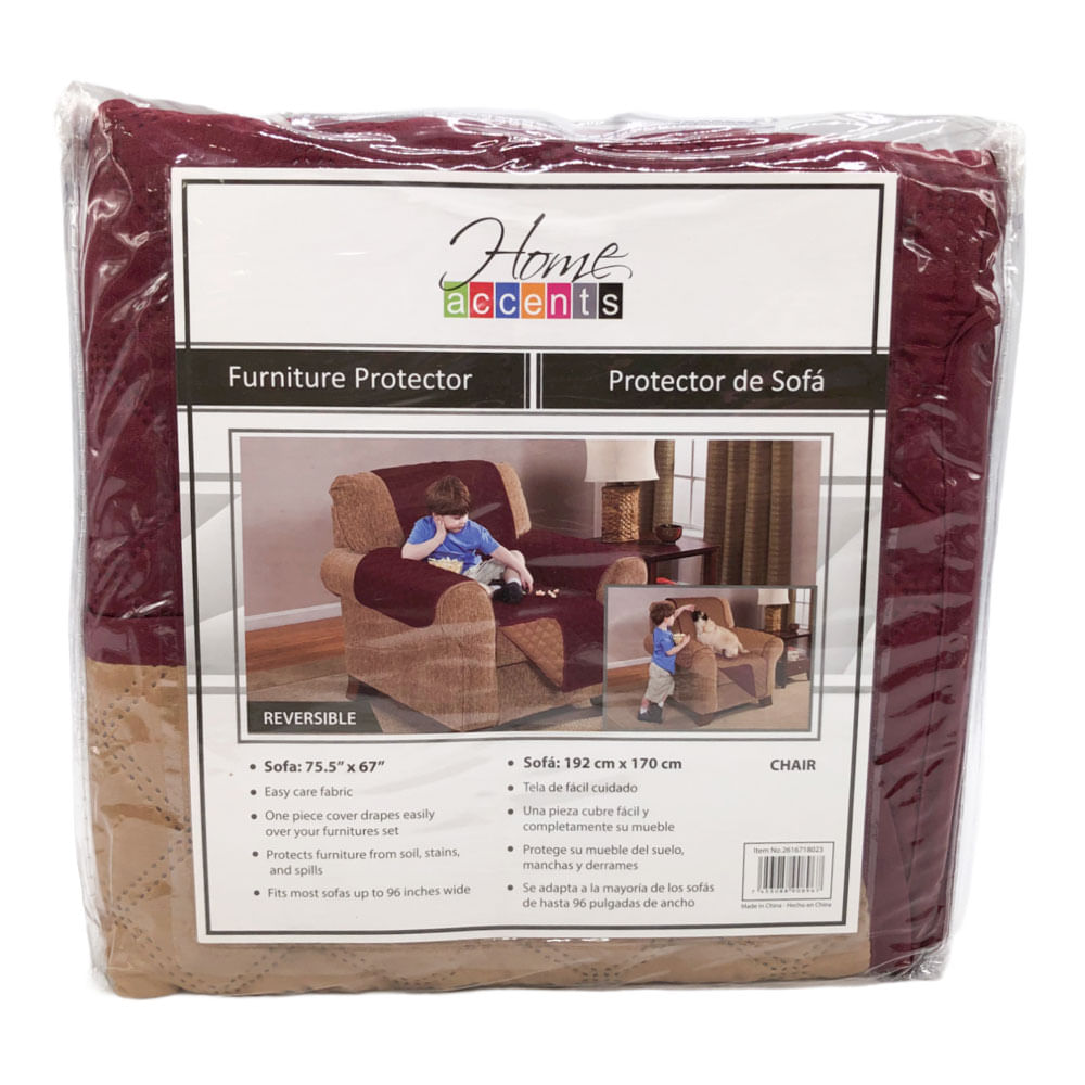 Protector Para Sofá Home Accents 1 Puesto Reversible - Rojo oscuro