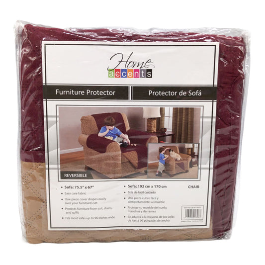 Protector Para Sofá Home Accents 1 Puesto Reversible - Rojo oscuro