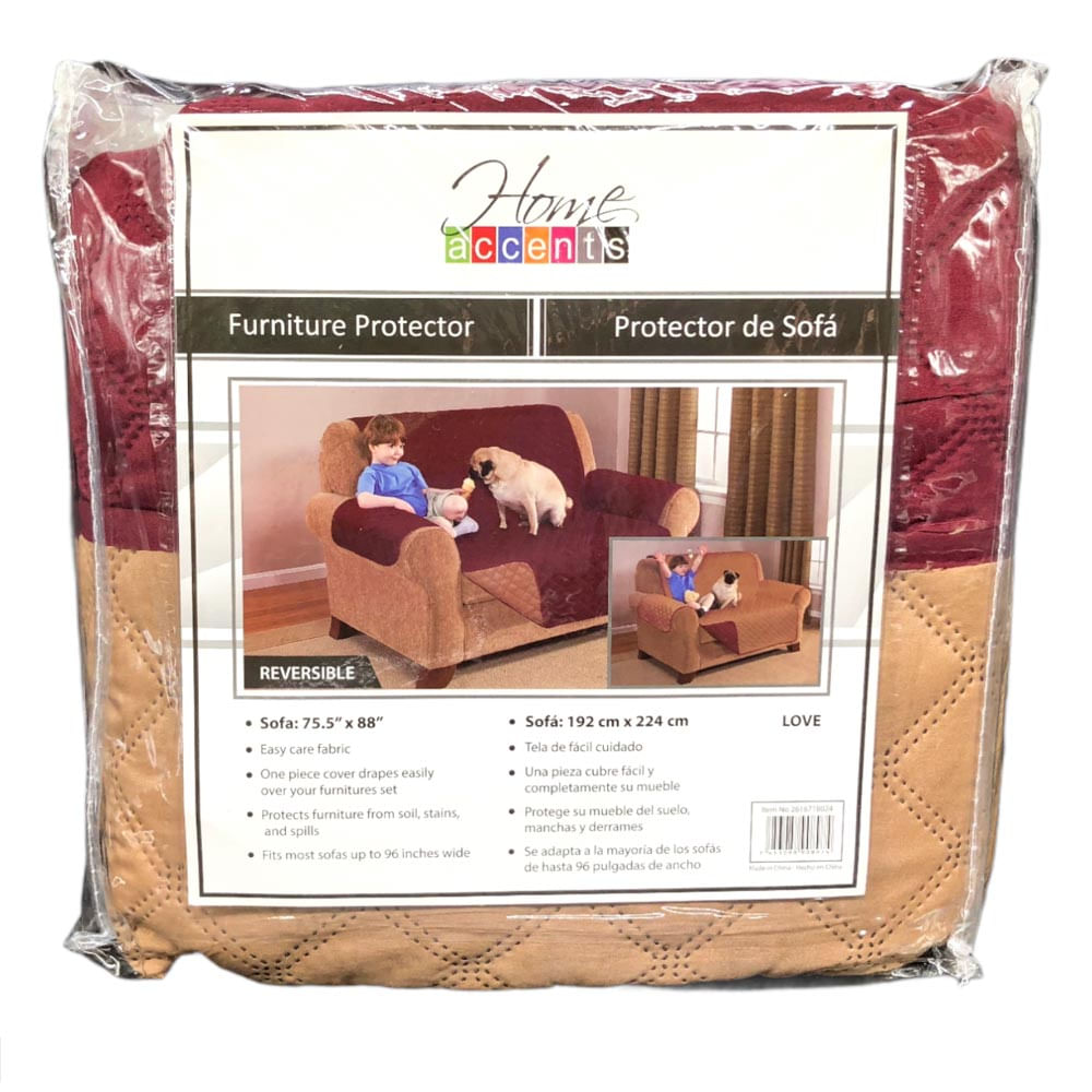 Protector Para Sofa Home Accents 2 Puestos Reversible - Rojo oscuro