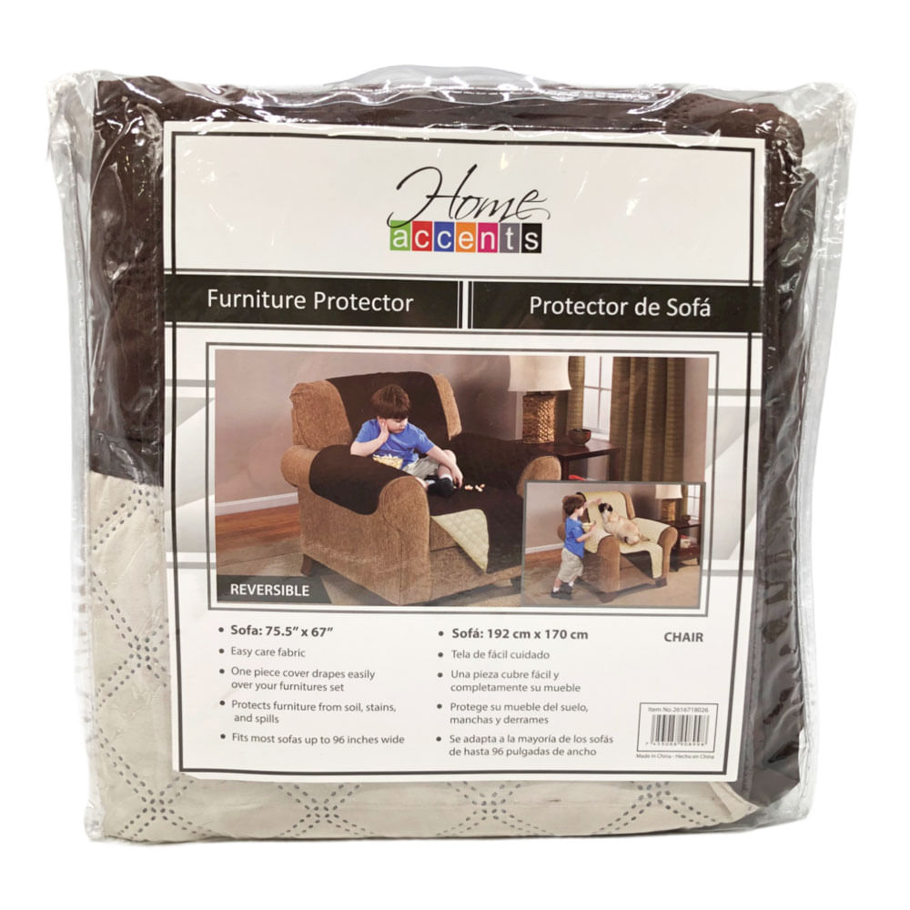 Protector Para Sofá Home Accents 1 Puesto Reversible - Chocolate oscuro