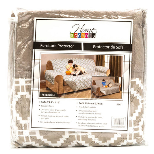 Protector Para Sofá Reversible Estampado Crema 3 Puestos
