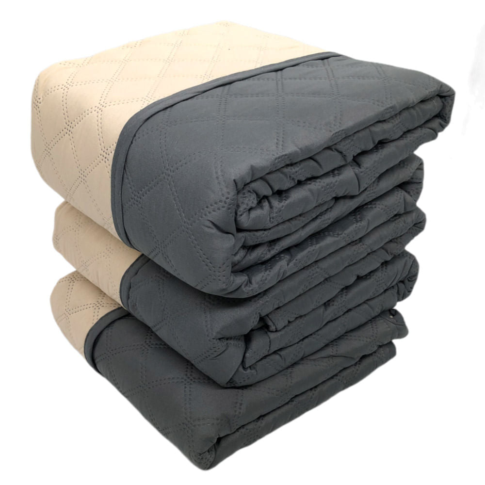 Protector Para Sofá Home Accents 3 Piezas Reversible - Gris Oscuro