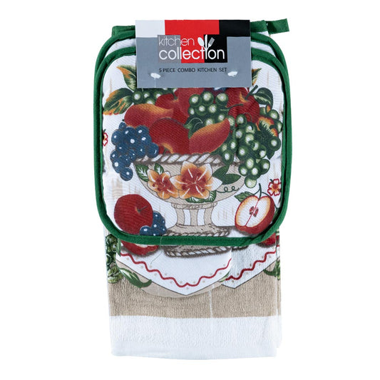 Agarradores de Olla Kitchen Collection Frutas de 5 Piezas