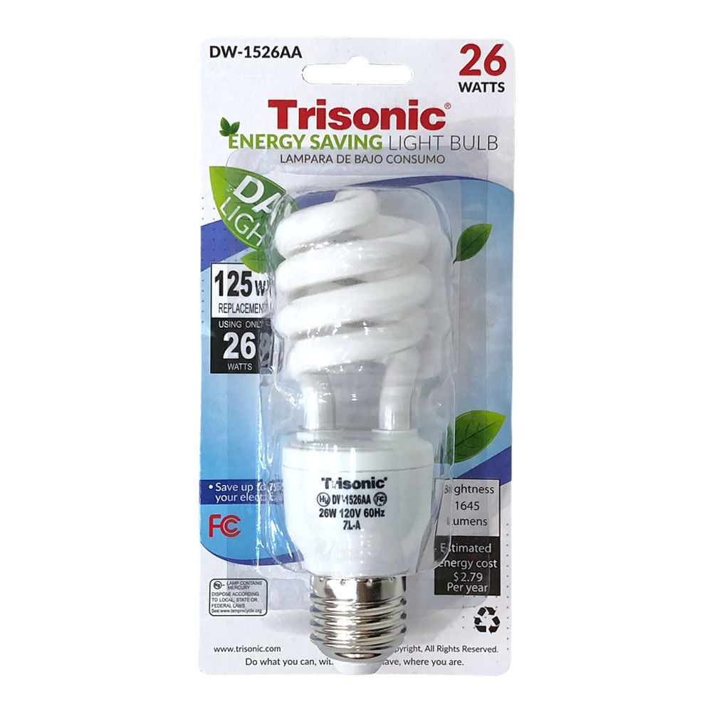 Bombillo Ahorrador Trisonic Blanco