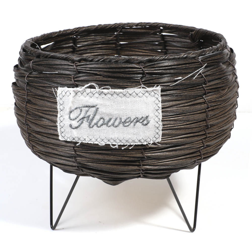 Macetero Home Elegance Tejido Con Base