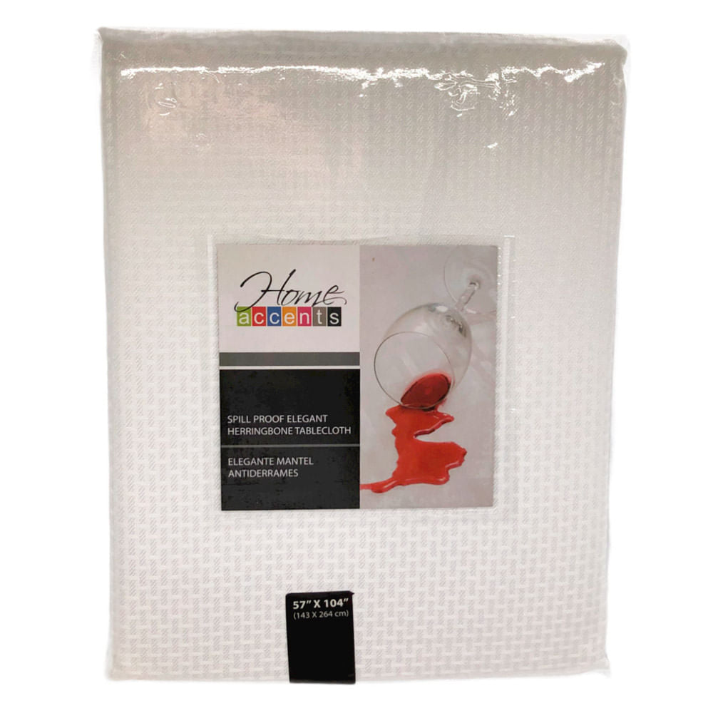 Mantel Para Mesa Home Accents 57" x 104" - Blanco