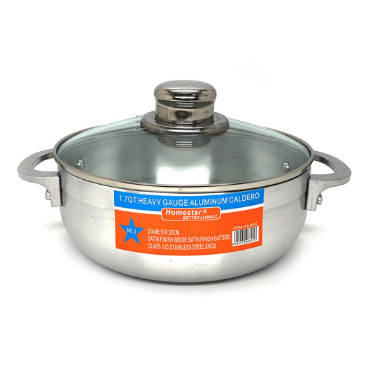Caldero Homestar de Vidrio Con Tapa 20 cm
