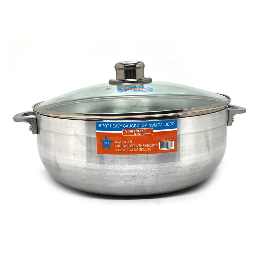 Caldero Homestar de Vidrio Con Tapa 30 cm