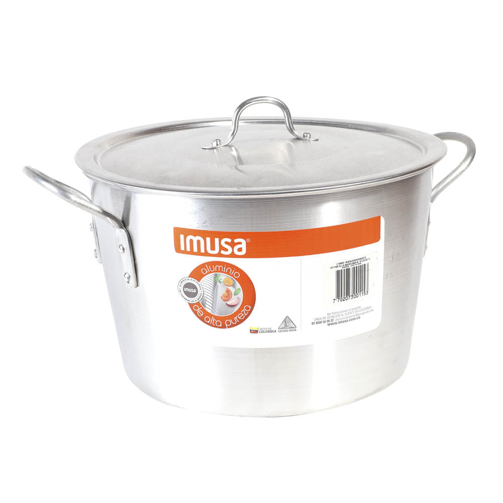 Olla De Aluminio Imusa Con Tapa De 22 cm