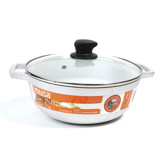 Paila Imusa Con Tapa de Vidrio 24 cm