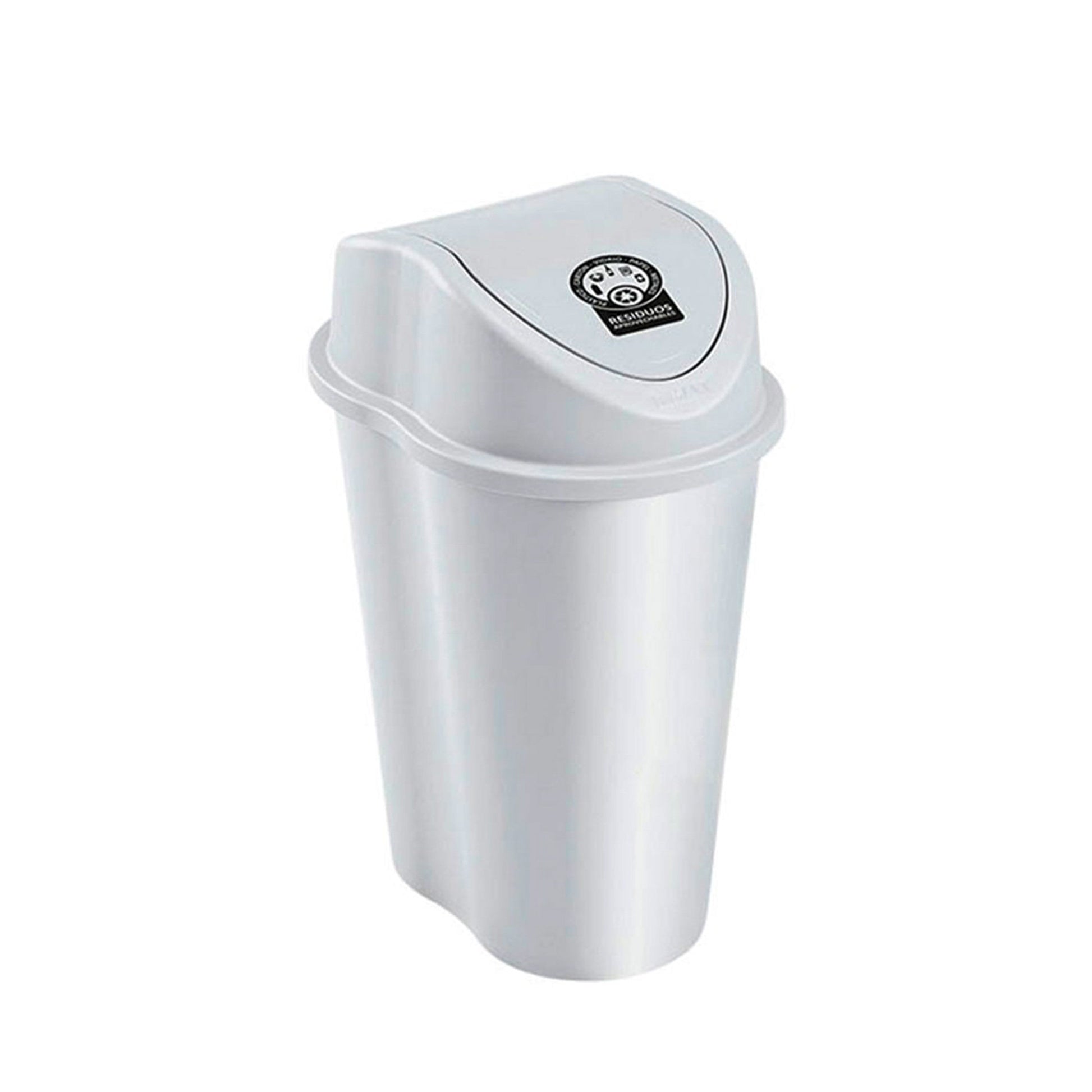 Basurero Rimax Para Residuos Aprovechable 10 L Blanco