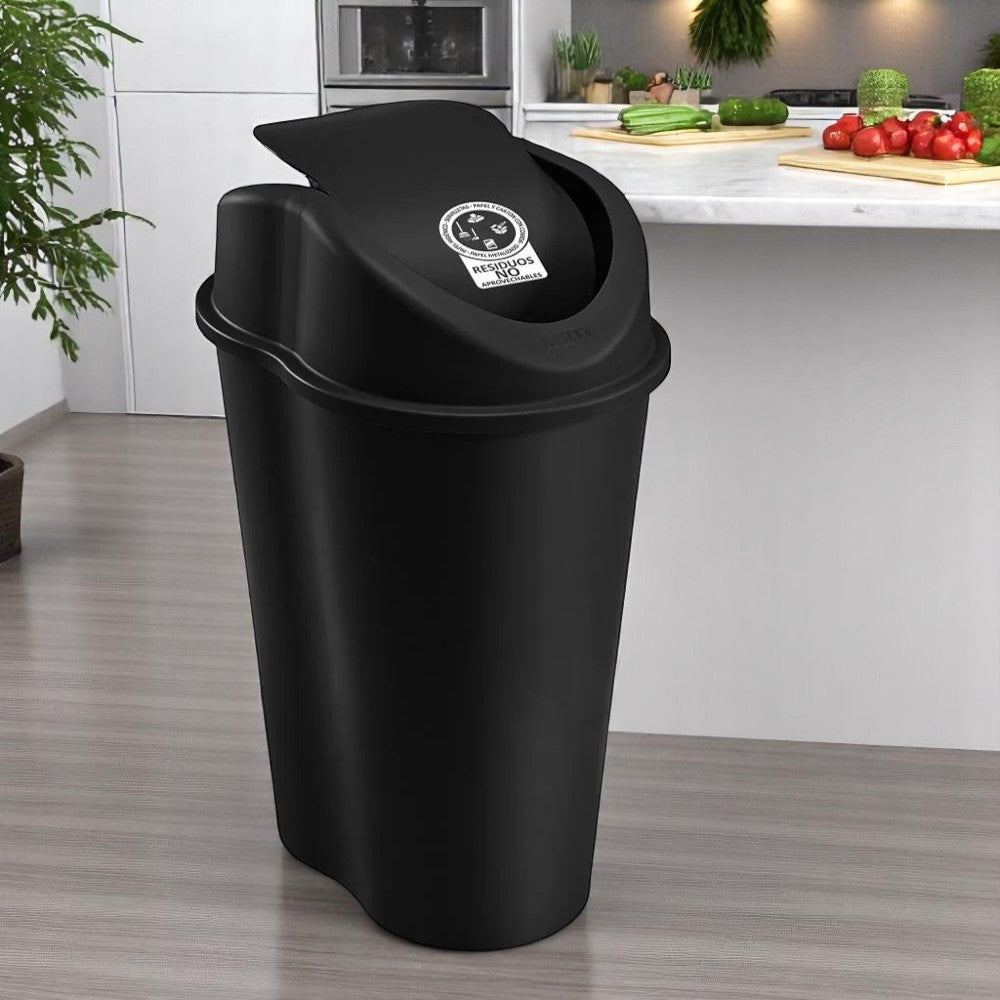Basurero Rimax Para Residuos No Aprovechable 50 L Negro