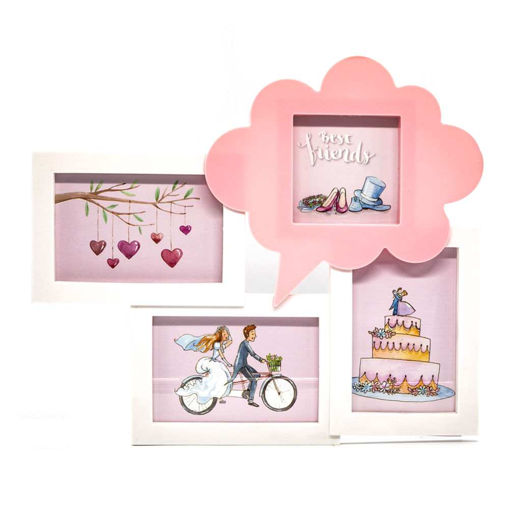 Portarretrato Home Elegance 4 Fotos Marco Plástico - Surtido