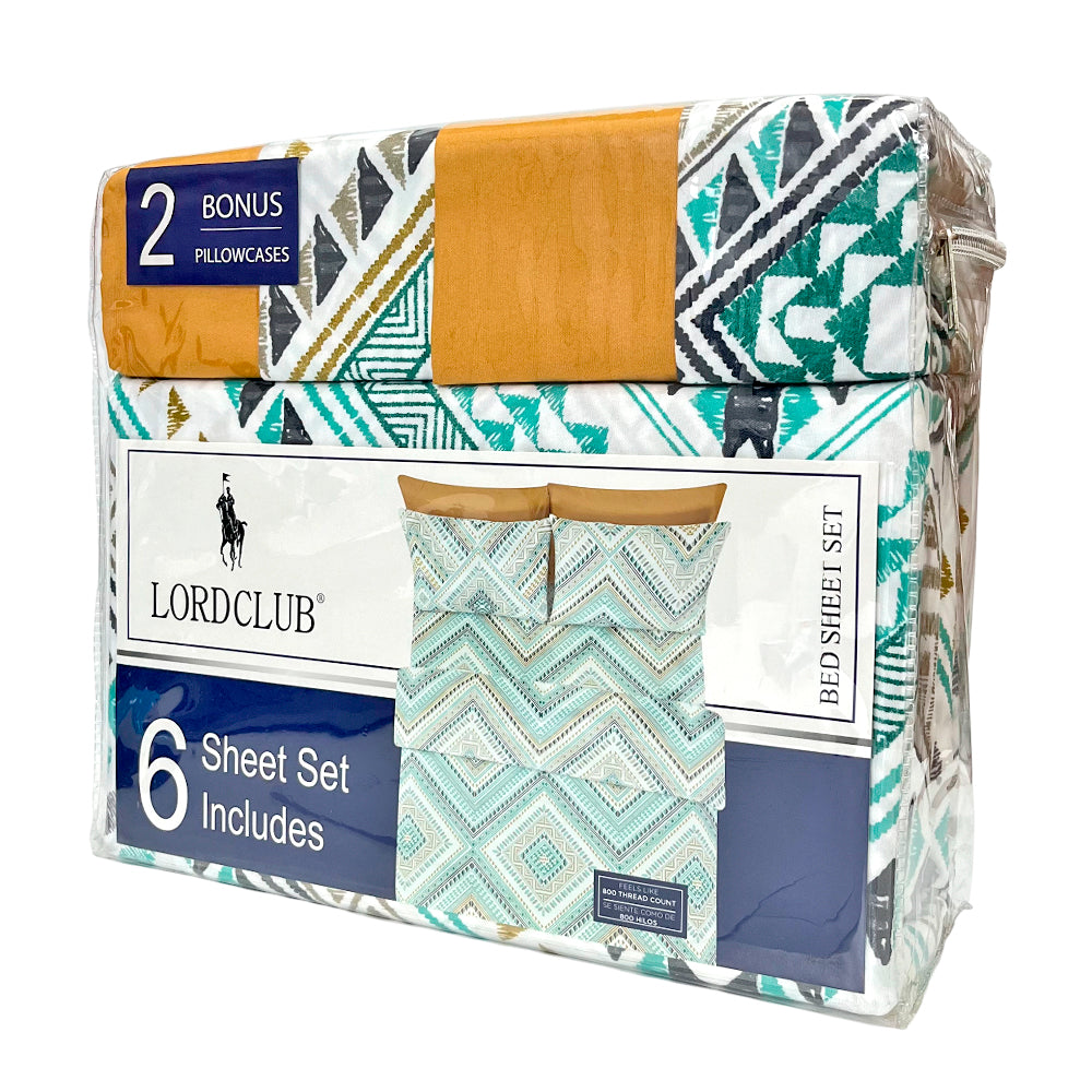 Sábana Queen Estampada Lord Club / 6 Piezas / Surtida