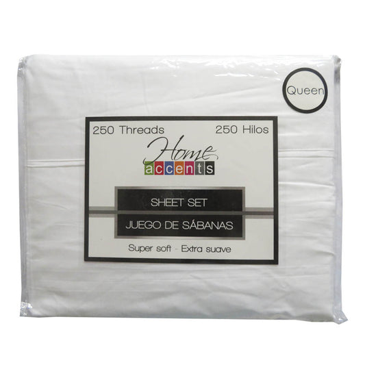 Sabana Home Accents 250 Hilos Set de 4 Piezas - QUEEN