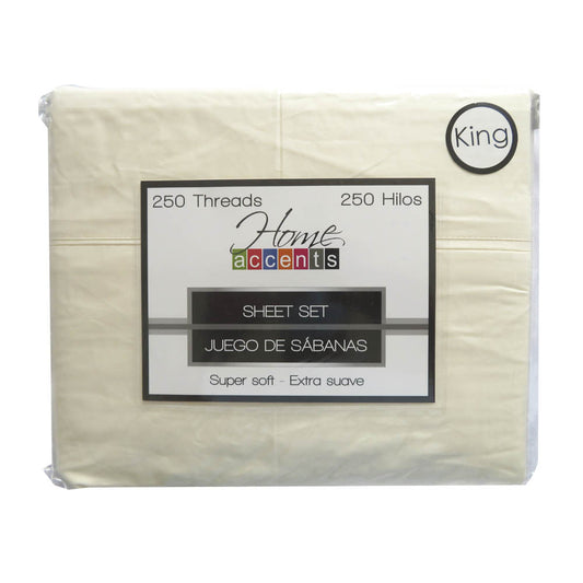 Sabana Home Accents 250 Hilos Set de 4 Piezas - KING