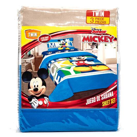 Sabana Twin Mickey Disney Set 3 Piezas