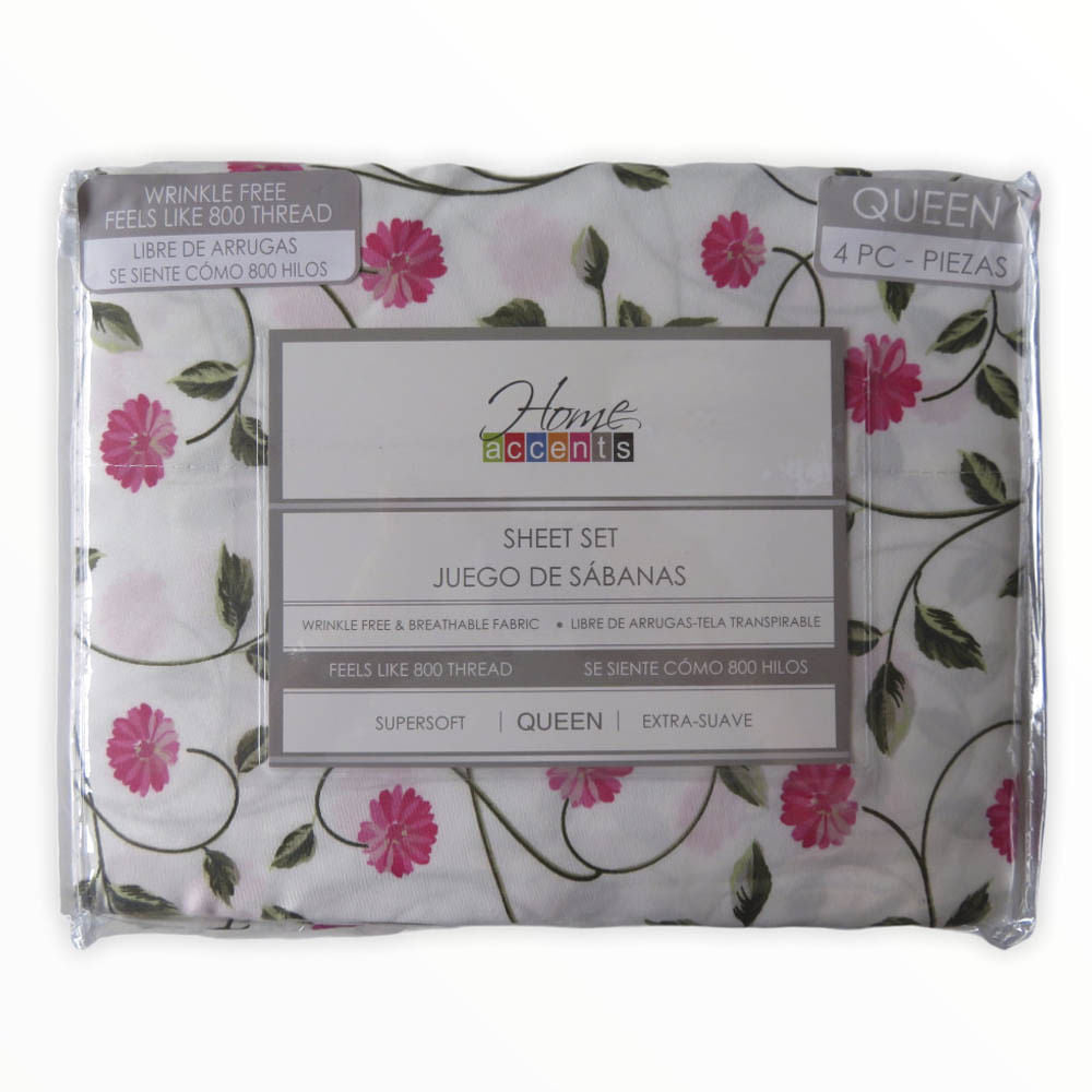 Sábanas Chicago Home Accents 4 Piezas - QUEEN