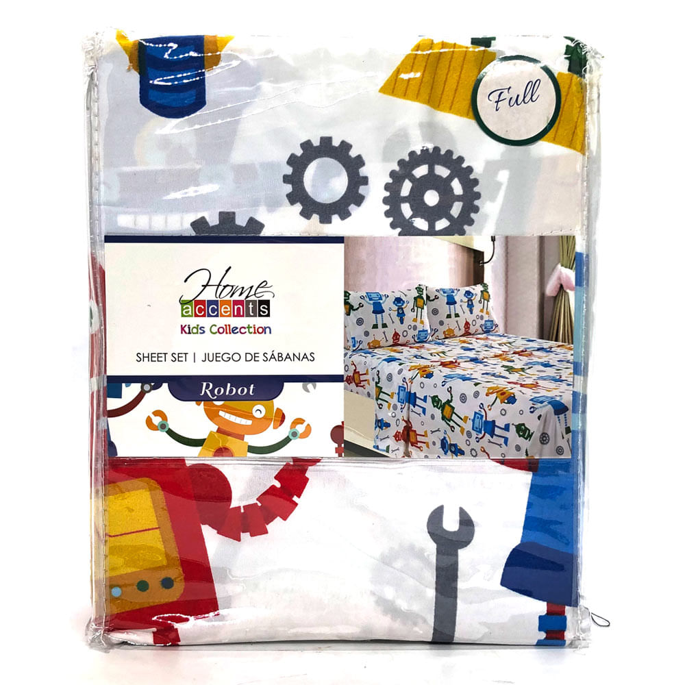 Sabana Home Accents Robot Infantil 4 Piezas - FULL