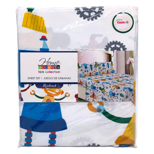 Sabana Home Accents Robot Infantil 3 Piezas - TWIN