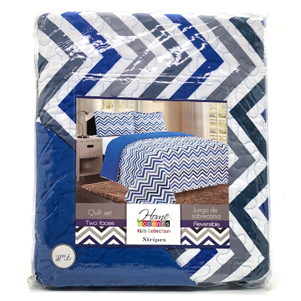 Sobrecama Home Accents Stripes Full 3 Piezas