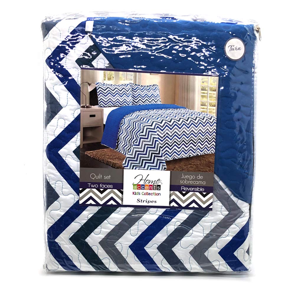 Sobrecama Home Accents Stripes Twin 2 Piezas