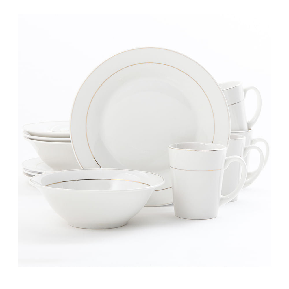 Juego de Vajilla Gibson Tuxedo Deluxe 12 Piezas