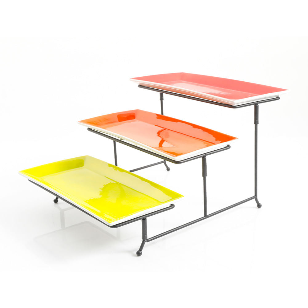 Bandeja Gibson de Cerámica de 3 Niveles Con Base