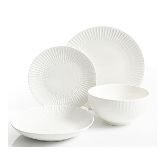 Juego de Vajilla Gibson de Cerámica Blanco 16 Piezas