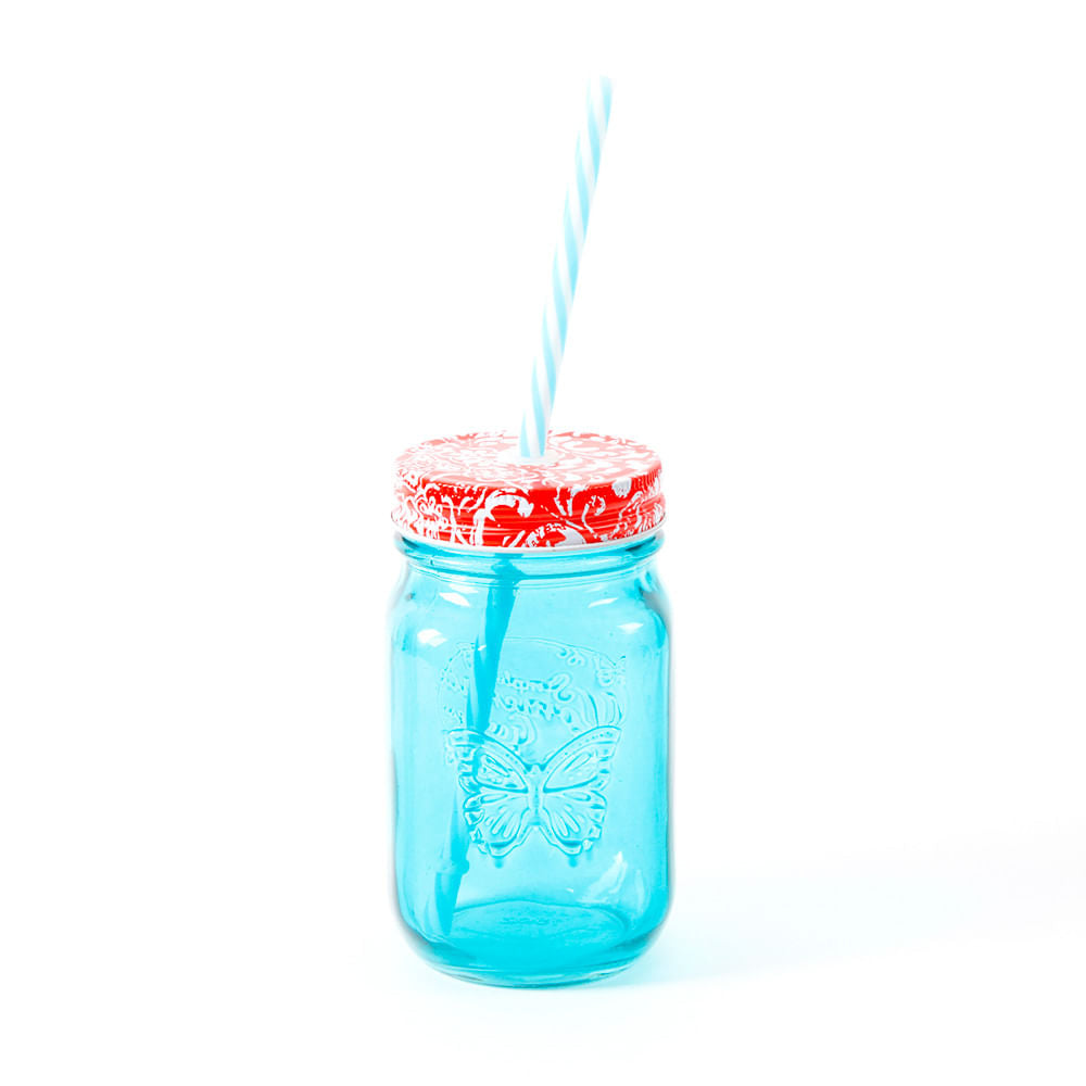 Jarra Mason Gibson Con Tapa y Carrizo Turquesa