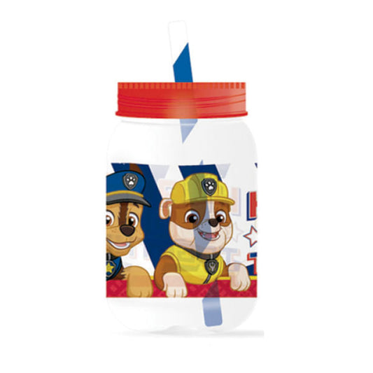 Jarra Mason Plástica Paw Patrol 500 ml