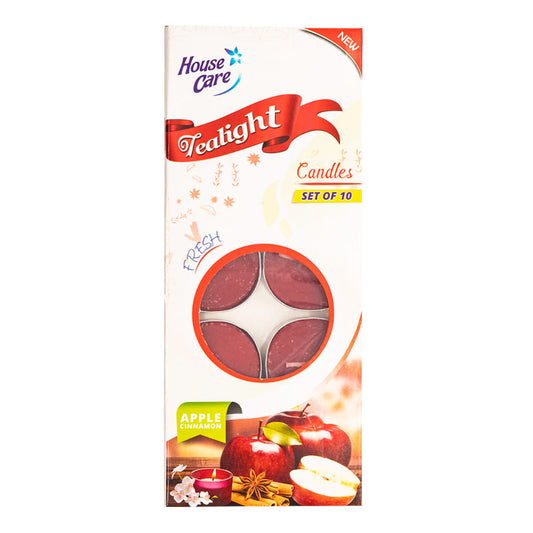 Velas House Care Tealight Con Aroma a Manzana y Canela 10 Piezas