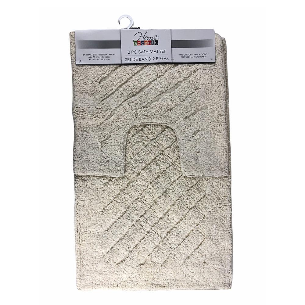 Alfombra de Baño Home Accents Set de 2 Piezas - Beige