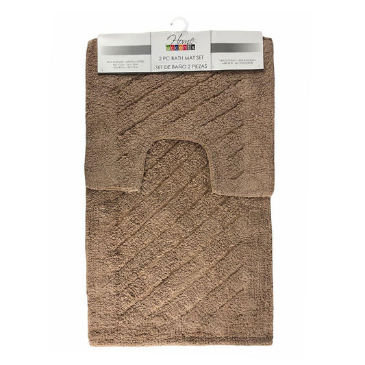 Alfombra de Baño Home Accents Set de 2 Piezas - Chocolate Claro