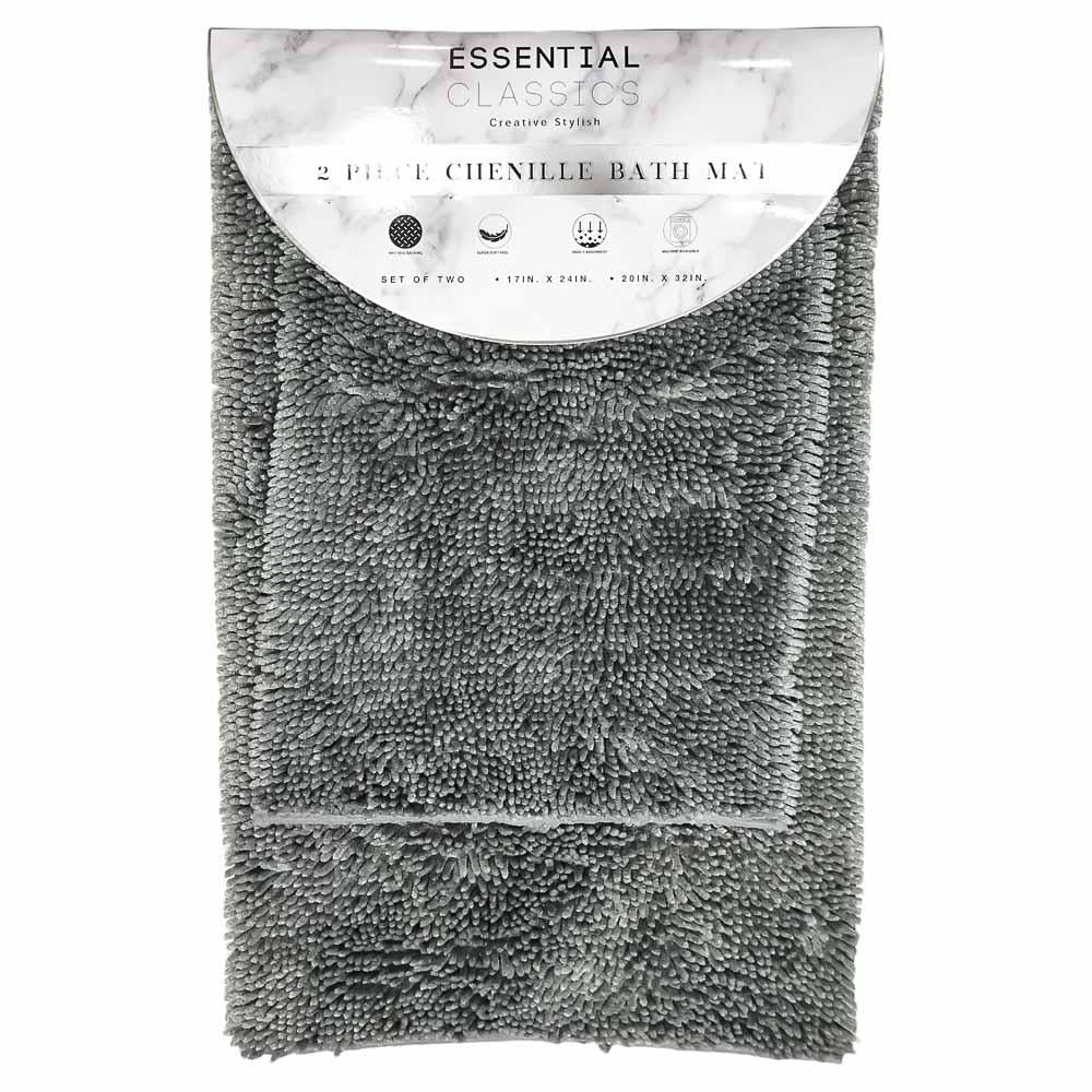 Alfombra Para Baño Baldwon de 2 Piezas - Gris Oscuro