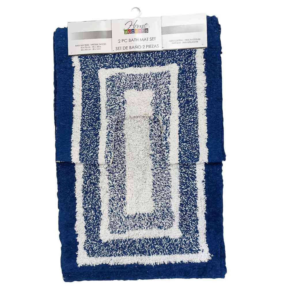 Alfombra de Baño Home Accents Set de 2 Piezas - Azul Marino