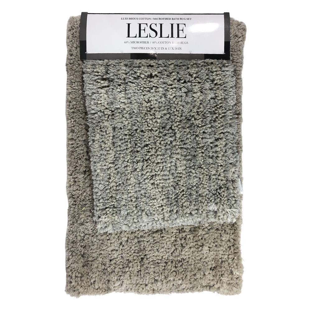 Alfombra Para Baño Popular Bath Leslie 17" x 24" 2 Piezas - Gris Claro