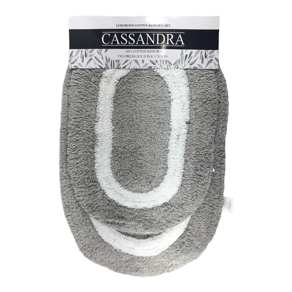 Alfombra Para Baño Popular Bath Cassandra 2 Piezas - Gris Claro