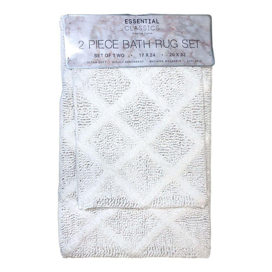 Alfombra de Baño Estex Sophia 2 Piezas - Blanco