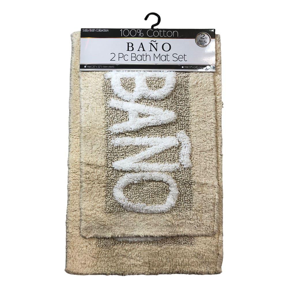 Alfombra Para Baño Sally Textile 2 Piezas - Beige