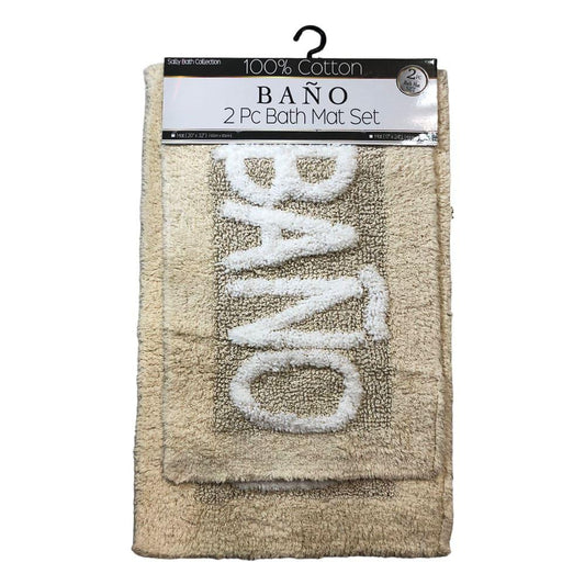 Alfombra Para Baño Sally Textile 2 Piezas - Beige