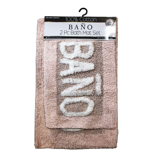 Alfombra Para Baño Sally Textile 2 Piezas - Rosa Claro