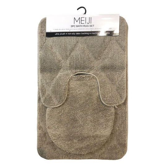 Alfombra Para Baño Popular Bath Meiji 3 Piezas - Beige Oscuro