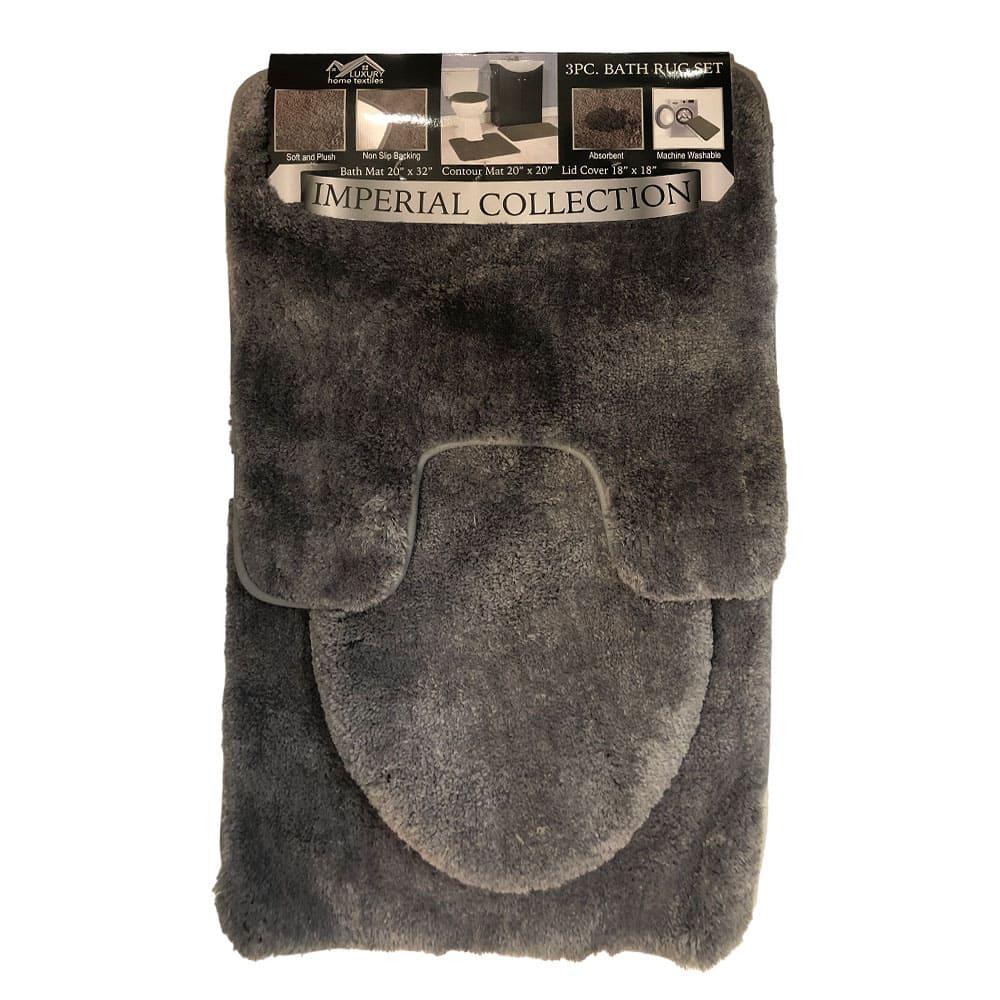 Set de Alfombra Luxury Imperial 3 Piezas - Gris Claro