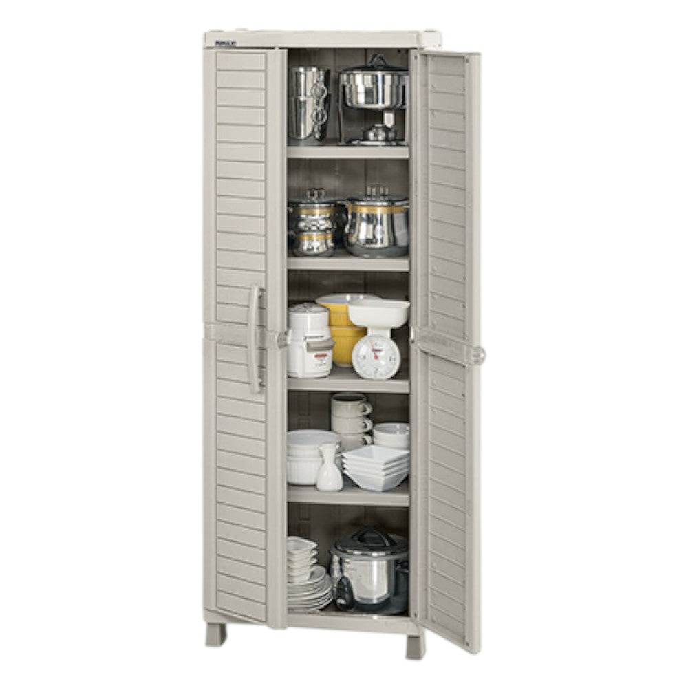 Armario Grande Barú Rimax de Plástico / 4 Entrepaño / Taupe