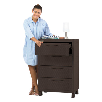 Armario Cajonero Rimax  / Textura Rattan /  Wengue