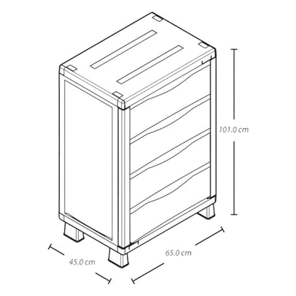Armario Cajonero Rimax  / Textura Rattan /  Wengue